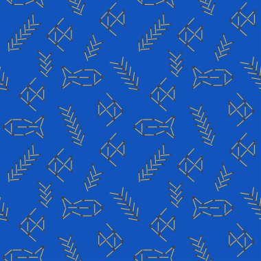 Kibritlerden, dizayn için arkaplandan figürlerin vektörsüz deseni.