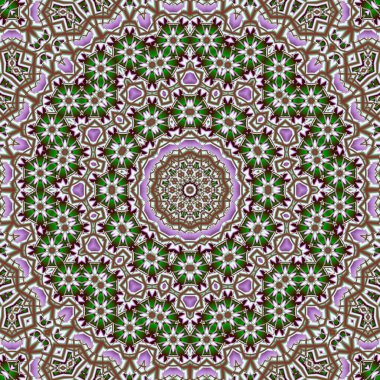 Soyut fraktal mandala, bilgisayar tarafından oluşturulan illüstrasyon.