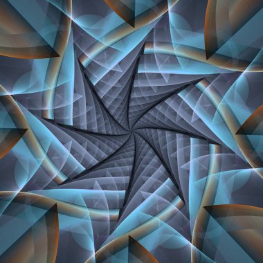 Soyut fraktal mandala, bilgisayar tarafından oluşturulan illüstrasyon.