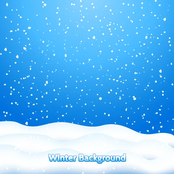 Neve in caduta. Sfondo blu inverno — Vettoriale Stock