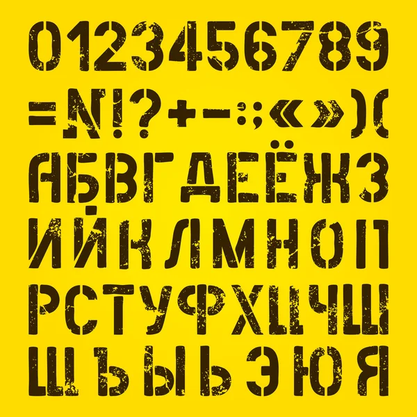 Lettres et chiffres pochoirs peints — Image vectorielle