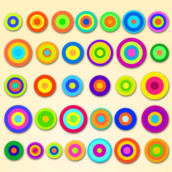 Abstraktní barevné kruhy pozadí — Stockový vektor