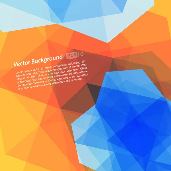 Oranje en blauwe geometrische abstracte achtergrond — Stockvector