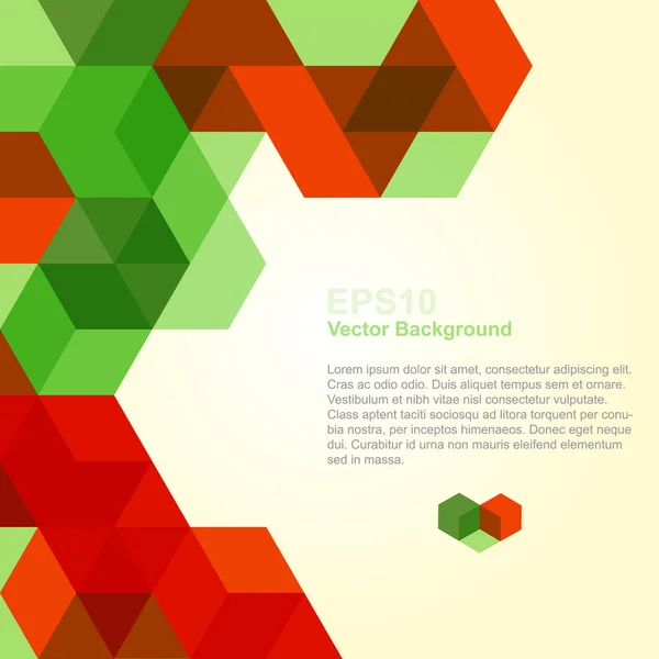 Fond abstrait avec cubes rouges et verts — Image vectorielle