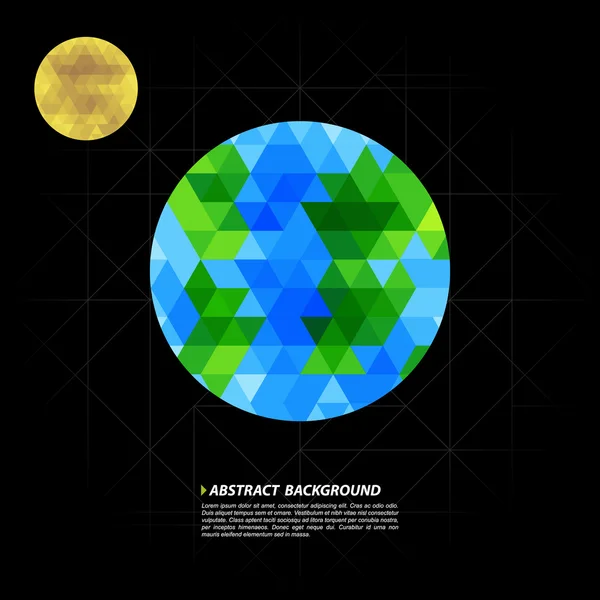 Erde und Mond abstrakter geometrischer Hintergrund — Stockvektor