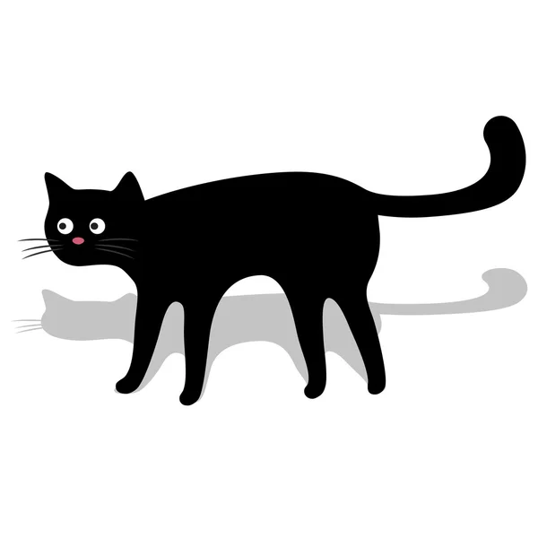 Gato preto. Ilustração vetorial — Vetor de Stock