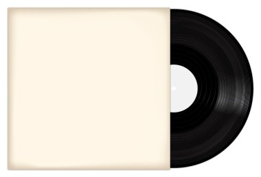 Vinil kaydı ile beyaz kapak