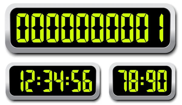 Set Of Digital Numbers. Countdown Timer — Stock Vector