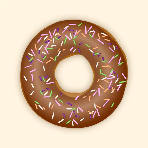 Donut de chocolate. ilustração vetorial — Vetor de Stock