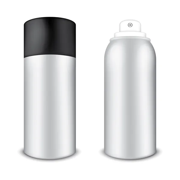Blank Aluminum Spray Cans — Stock Vector