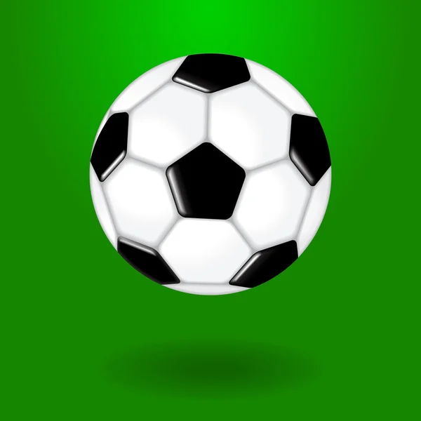 Bola de futebol no fundo verde — Vetor de Stock