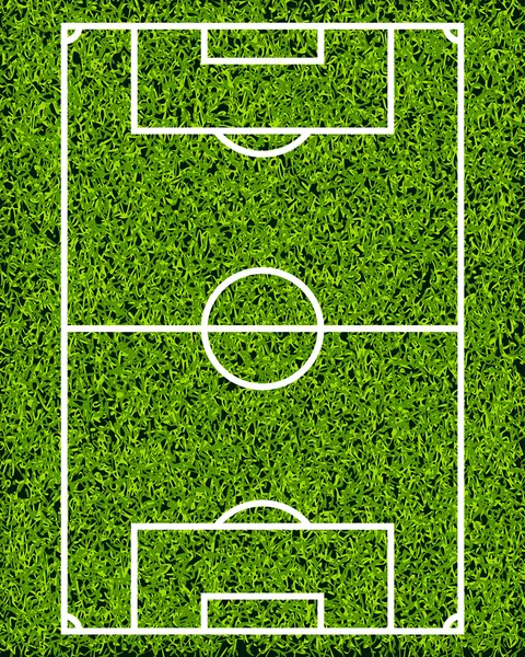 Campo de futebol de grama texturizada realista — Vetor de Stock