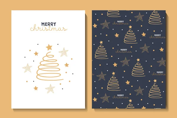Şirin noel ağacı, yıldızlar ve kar taneleri olan kusursuz bir desen. Çocuksu bir illüstrasyon. Posterlere, kartpostallara, kıyafetlere. Yeni yıl kartı. Mutlu Noeller.. 