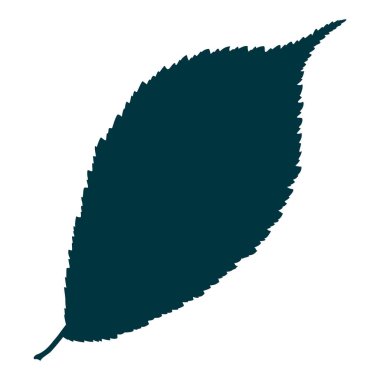 El yapımı karaağaç yaprağı silueti beyaz arka planda izole edilmiş. Çizgi film düz biçim vektör çizimi.