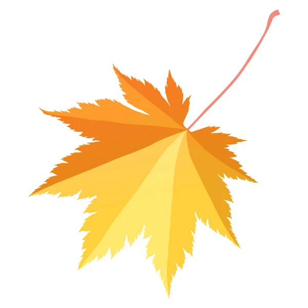 Feuille Érable Automne Colorée Sur Fond Blanc Illustration Vectorielle Style — Image vectorielle