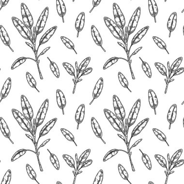 El çizimi, adaçayı desenli. Robot resim biçiminde vektör illüstrasyonu