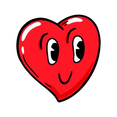 Heart in comic style. Vector illustration. Valentines Day design element