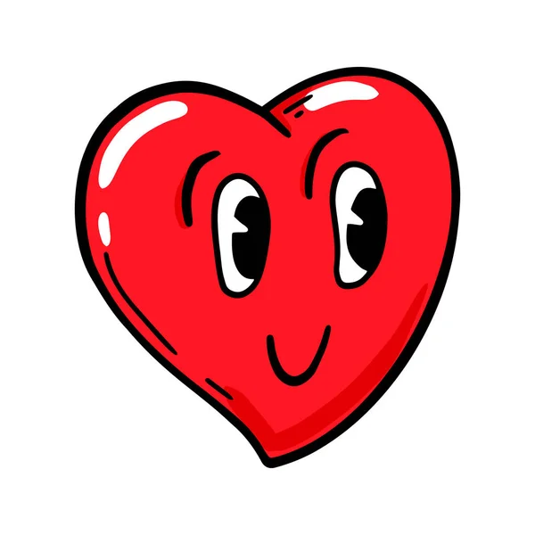 Heart Comic Style Vector Illustration Valentines Day Design Element — Wektor stockowy