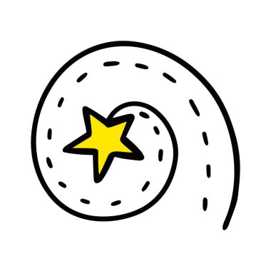 Sarmal sarmalı sarı yıldız. Vektör illüstrasyonu