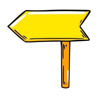 Elle çizilmiş ahşap işaret. Vektör illüstrasyonu