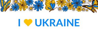 Solidarity with Ukraine poster. Stand with Ukraine design. Hand drawn vector illustration