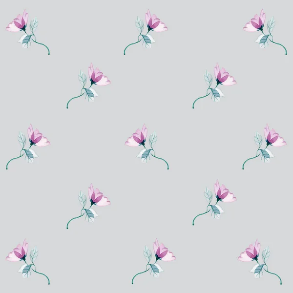 Nahtlose Muster Stoff Tapete Digital Papier Blumen Aquarell — Stockfoto