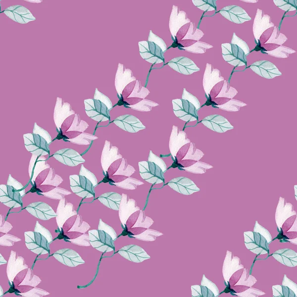 Flores púrpuras sobre un fondo púrpura patrón sin costuras para cubiertas de servilletas de papel pintado —  Fotos de Stock