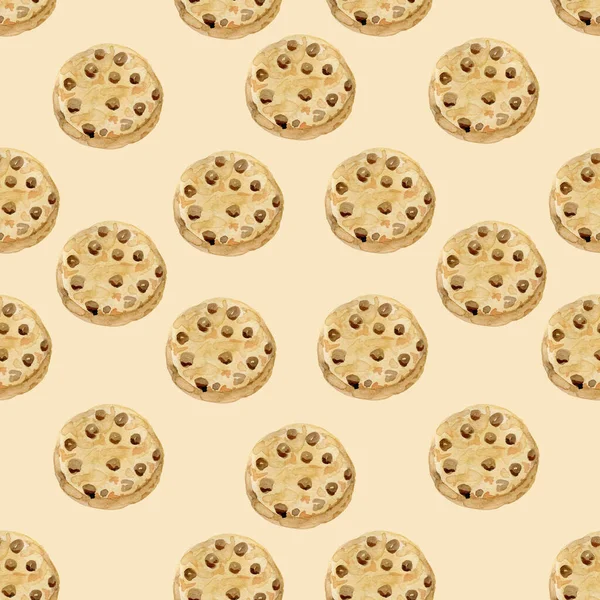 Patrón sin costura American Chocolate Drop Cookies Adecuado para Tela para Mantel de Servilleta Manteles en la Cocina — Foto de Stock