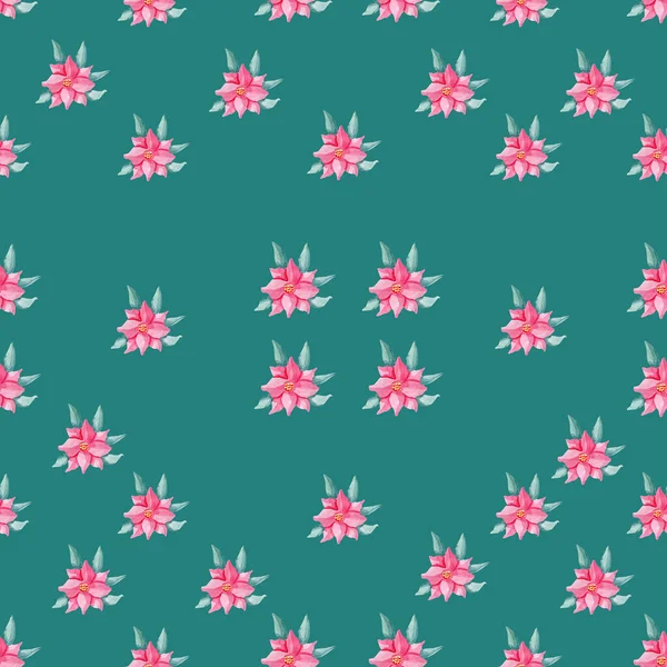 Mutlu bir Noel 'in elle suluboya ambalaj kağıdıyla süslenmiş kusursuz bir deseni.