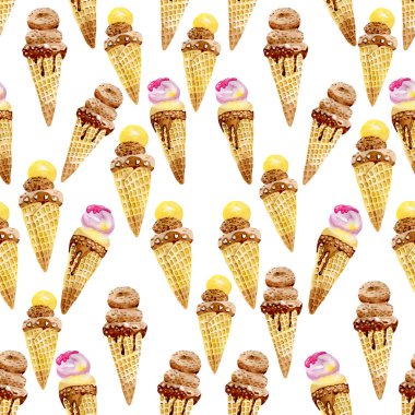 Külahsız bir külahta dondurma. Dijital kağıt. Duvar kağıdı.