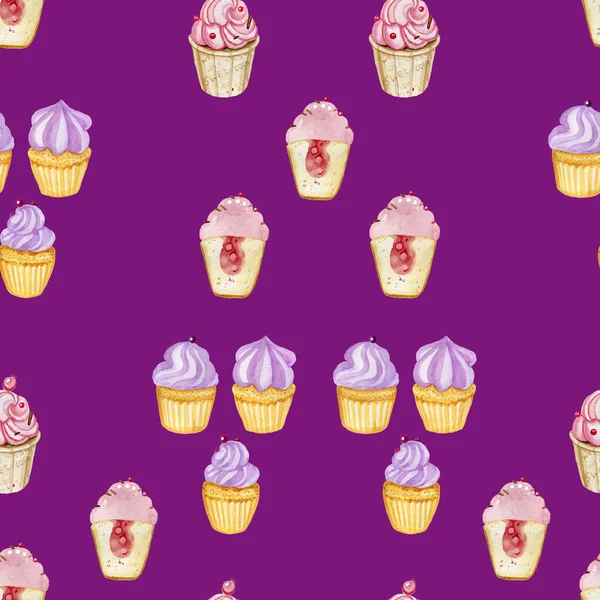 Cupcakes, muffins, purple, 800080, food, sweets, cafeteria, kitchen — Foto Stock