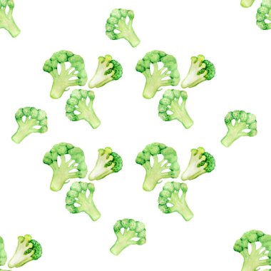 Kumaş masa örtüsü peçeteleri için kusursuz desen mutfak dekorasyonu brokoli suluboya