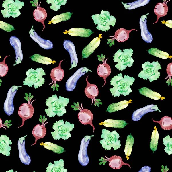 Υδατοχρώματα λαχανικά αδιάλειπτη μοτίβο ψηφιακό χαρτί vegan τροφίμων υγιεινής διατροφής τραπεζομάντιλο κουζίνας χαρτοπετσέτες — Φωτογραφία Αρχείου