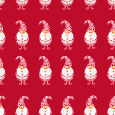 Sevgililer Günü Kusursuz Şekilsiz Dijital Kağıt Cüceler Suluboya Kalpler Pembeyi Sever