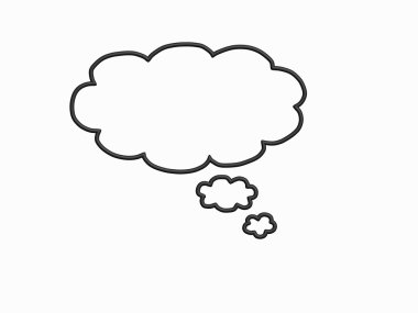 3D siyah çizgi roman balon