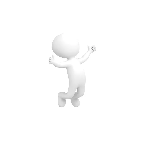 3d human happy jump in air — Stock Photo, Image