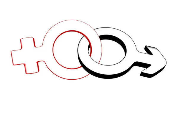 3D symbole płci męskiej i żeńskiej. — Zdjęcie stockowe
