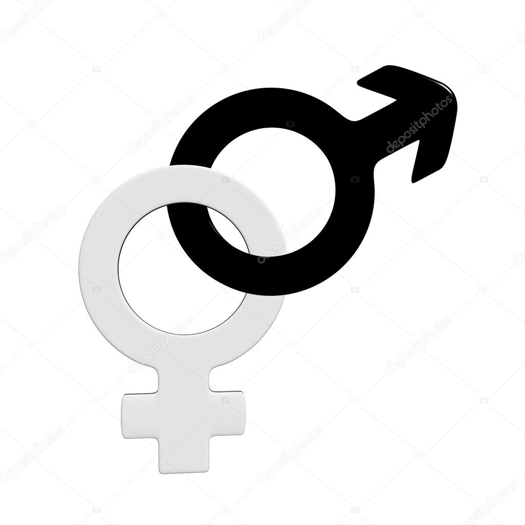 3d male and female symbols.