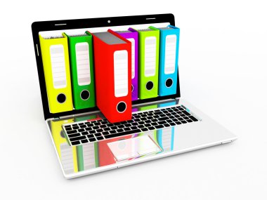 laptop ve arşiv klasörleri
