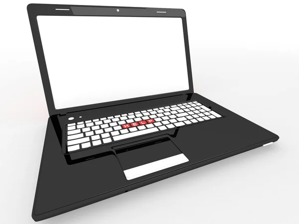 Pomoc słowo na białym klawiatury laptopa — Zdjęcie stockowe