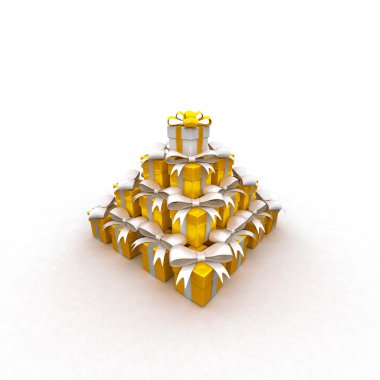 hediye kutuları 3d render yığını