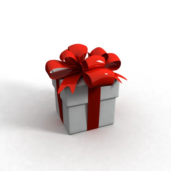 Gift box over white background 3d illustration — Stock Photo, Image