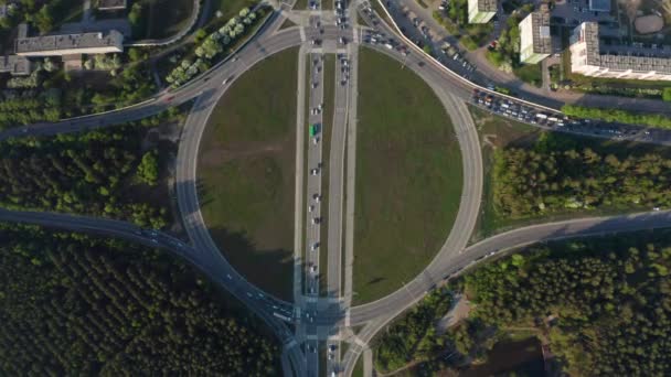 城市内汽车交通的最高视图 — 图库视频影像