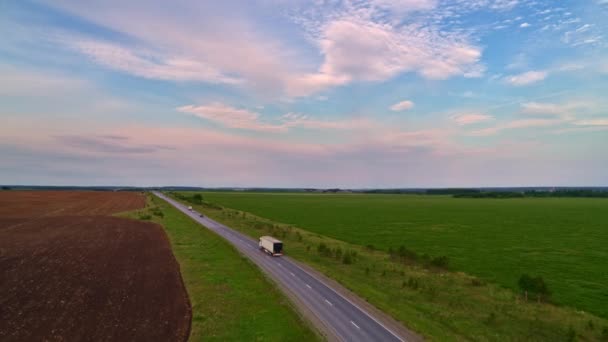 Widok z lotu ptaka na autostradę — Wideo stockowe