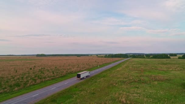 Veduta aerea di un camion in autostrada — Video Stock