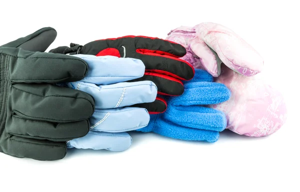 Multicolored ski gloves — Stock Photo, Image