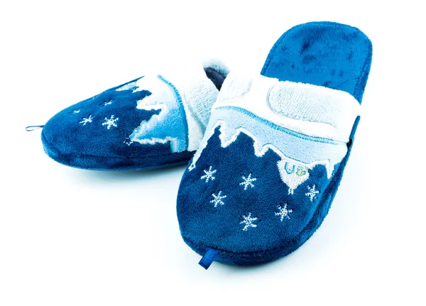 Blue soft slippers — Stock Photo, Image