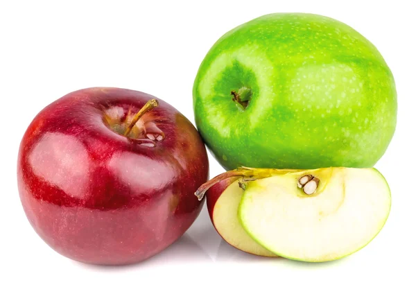 Свіжі зелені та червоні яблука — стокове фото