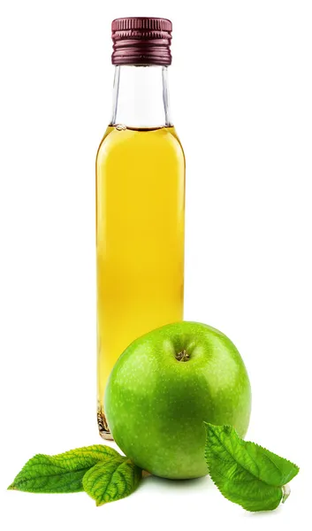 Glasflaska äpple vinäger — Stockfoto