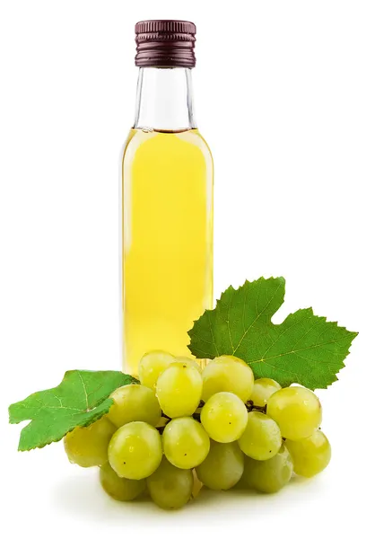 Bottiglia di vetro di aceto di vino verde — Foto Stock